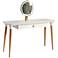 HomeDock 53 1/4" Wide Off-White and Cinnamon Vanity Table