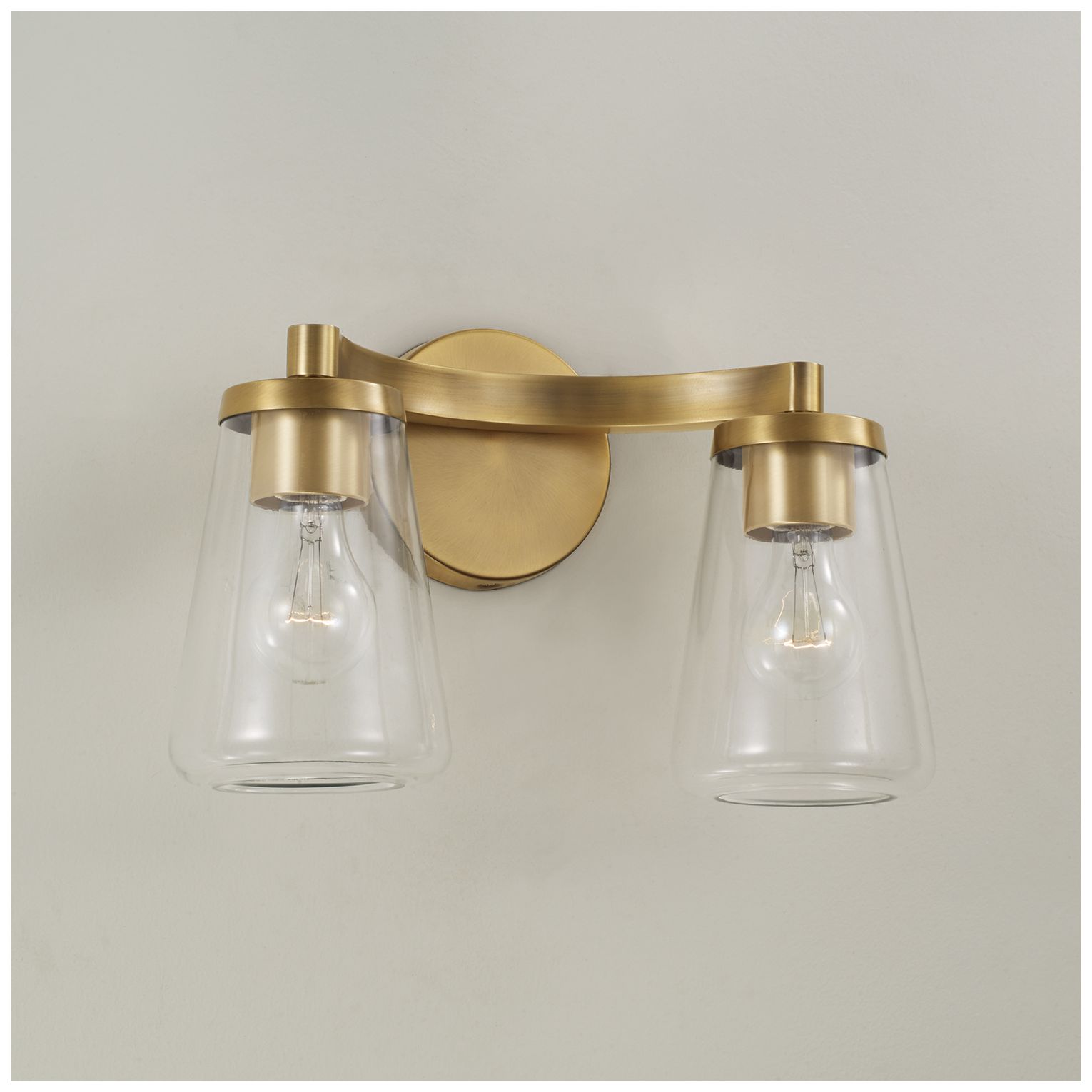Image 2 HomePlace Lighting Aaron 2 Light Vanity 15" Aged Brass more views