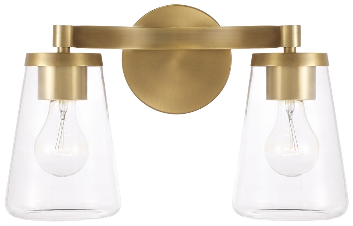 Image 5 HomePlace Lighting Aaron 2 Light Vanity 15" Aged Brass more views