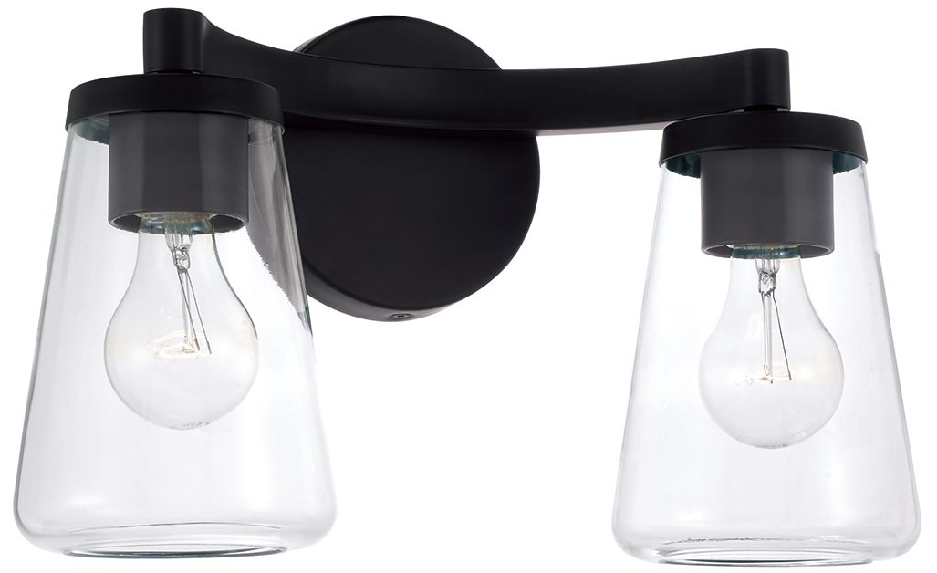 HomePlace Lighting Aaron 2 Light Vanity 15" Matte Black