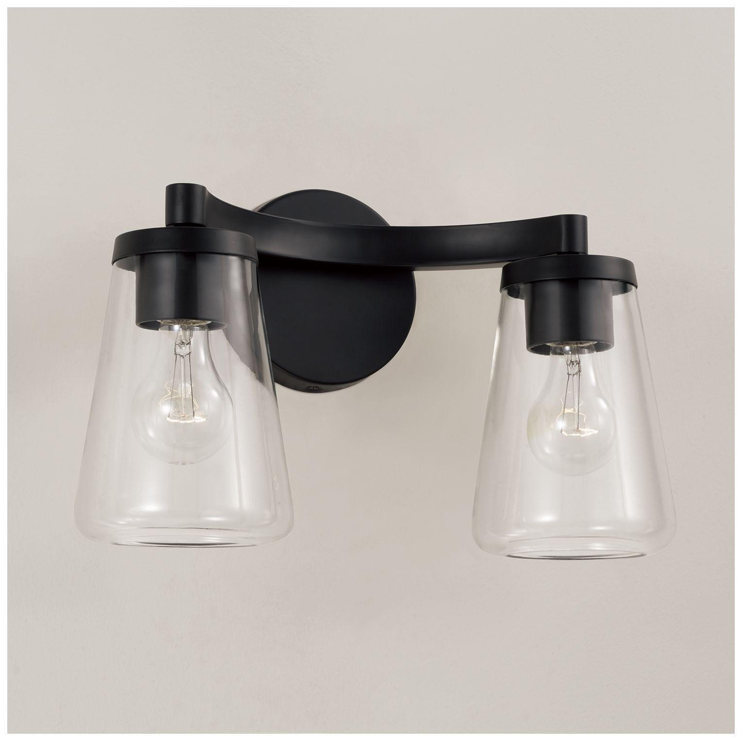 Image 2 HomePlace Lighting Aaron 2 Light Vanity 15" Matte Black more views