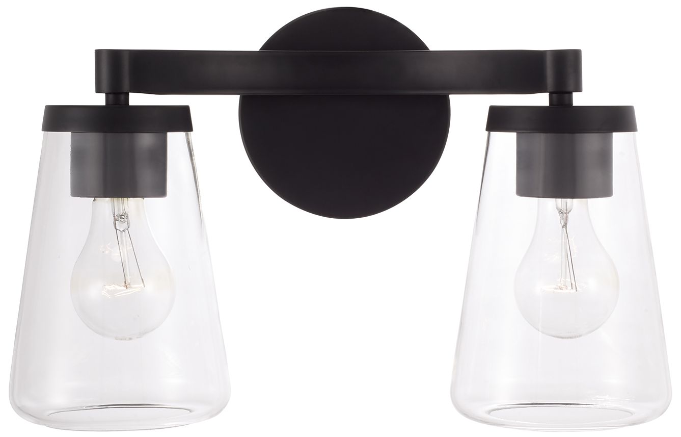 Image 5 HomePlace Lighting Aaron 2 Light Vanity 15" Matte Black more views