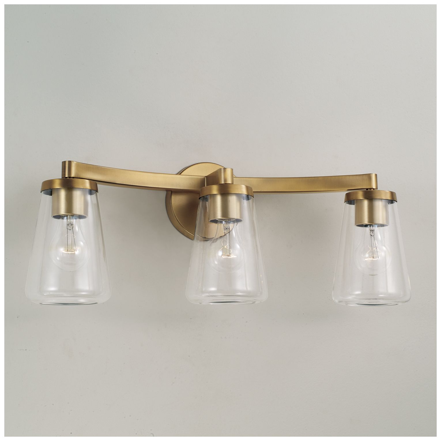 Image 2 HomePlace Lighting Aaron 3 Light Vanity 24.25" Aged Brass more views