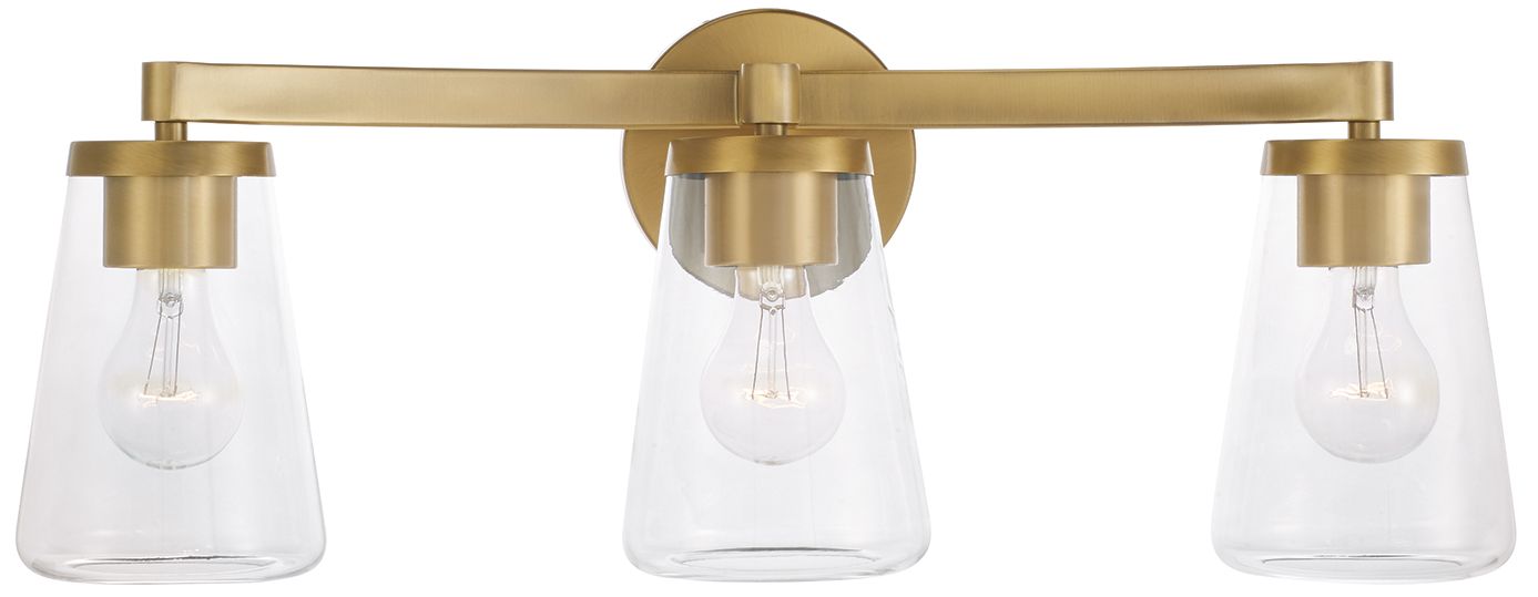 Image 5 HomePlace Lighting Aaron 3 Light Vanity 24.25" Aged Brass more views