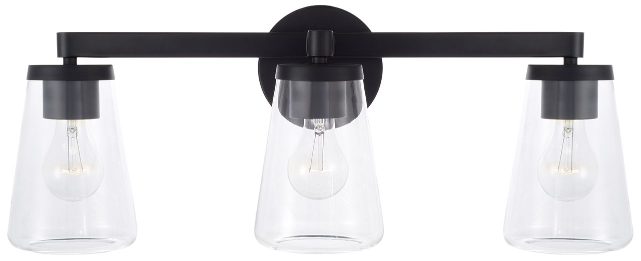 Image 5 HomePlace Lighting Aaron 3 Light Vanity 24.25" Matte Black more views
