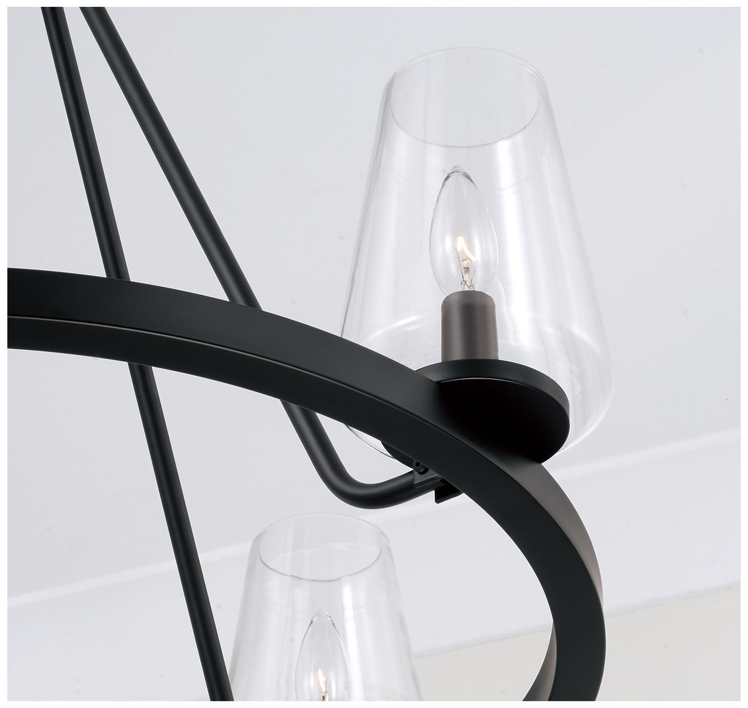 Image 3 HomePlace Lighting Aaron 4 Light Chandelier 28" Matte Black more views