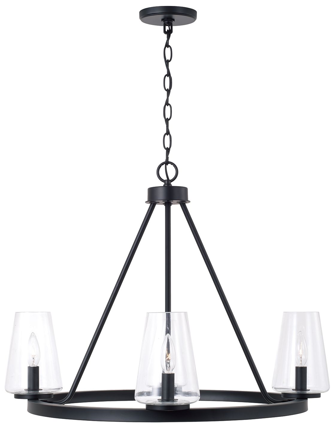 Image 4 HomePlace Lighting Aaron 4 Light Chandelier 28" Matte Black more views