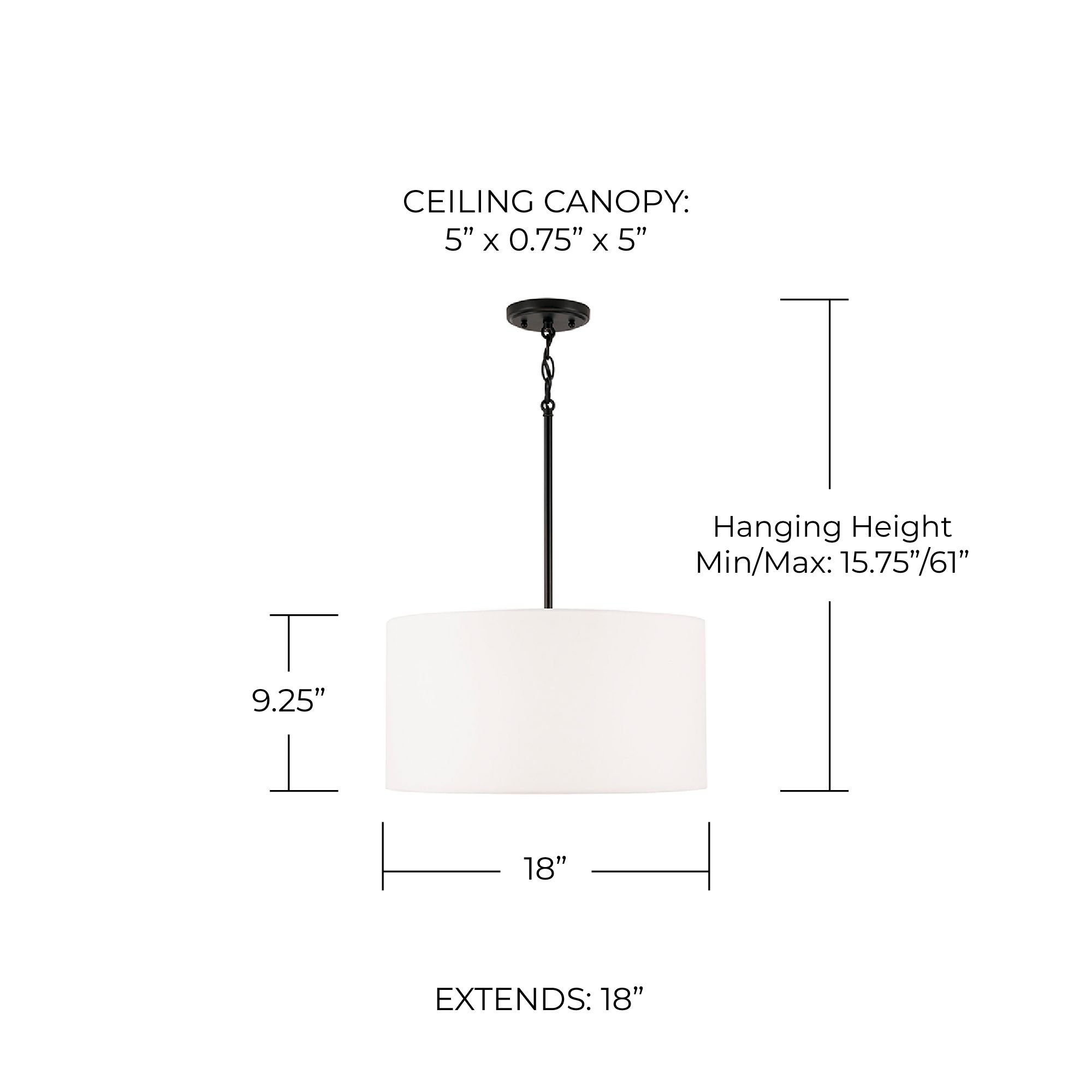 Image 4 HomePlace Lighting Alan 3 Light Pendant 18" Matte Black more views