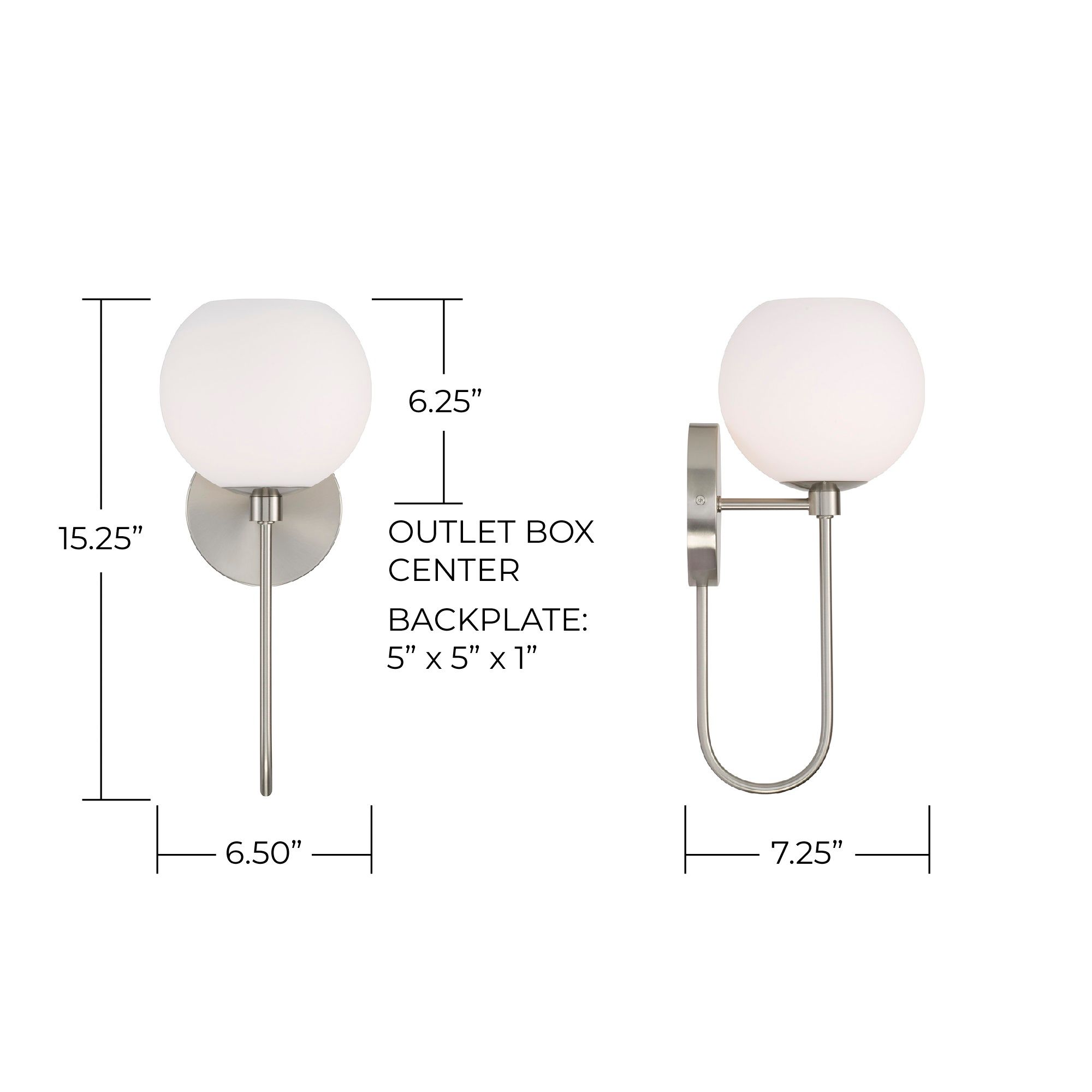 Image 6 HomePlace Lighting Ansley 1 Light Sconce 6.5" Brushed Nickel more views