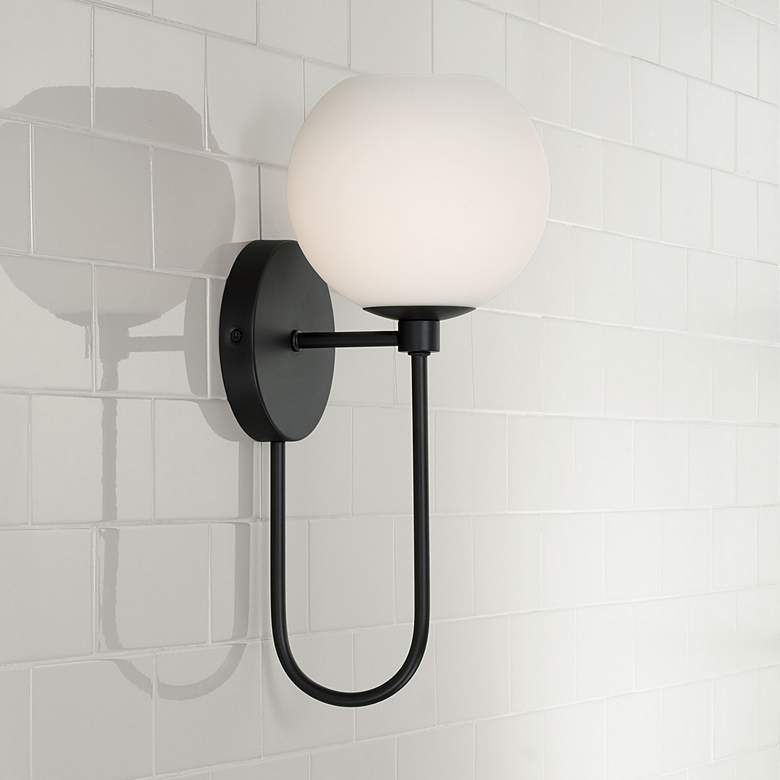 Image 1 HomePlace Lighting Ansley 1 Light Sconce Matte Black