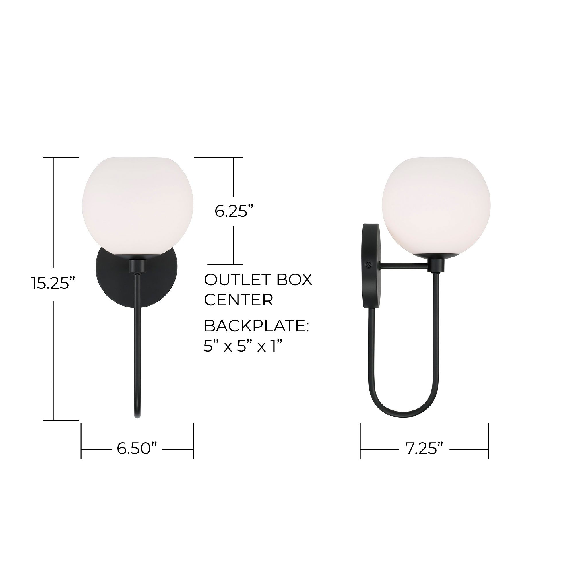 Image 6 HomePlace Lighting Ansley 1 Light Sconce  Matte Black more views