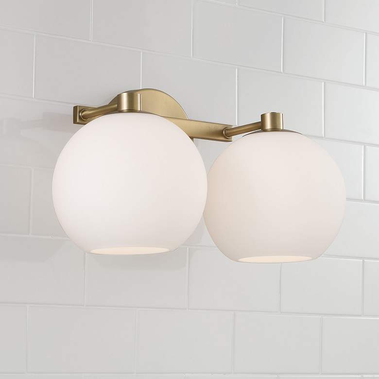 Image 3 HomePlace Lighting Ansley 2 Light Vanity Aged Brass more views