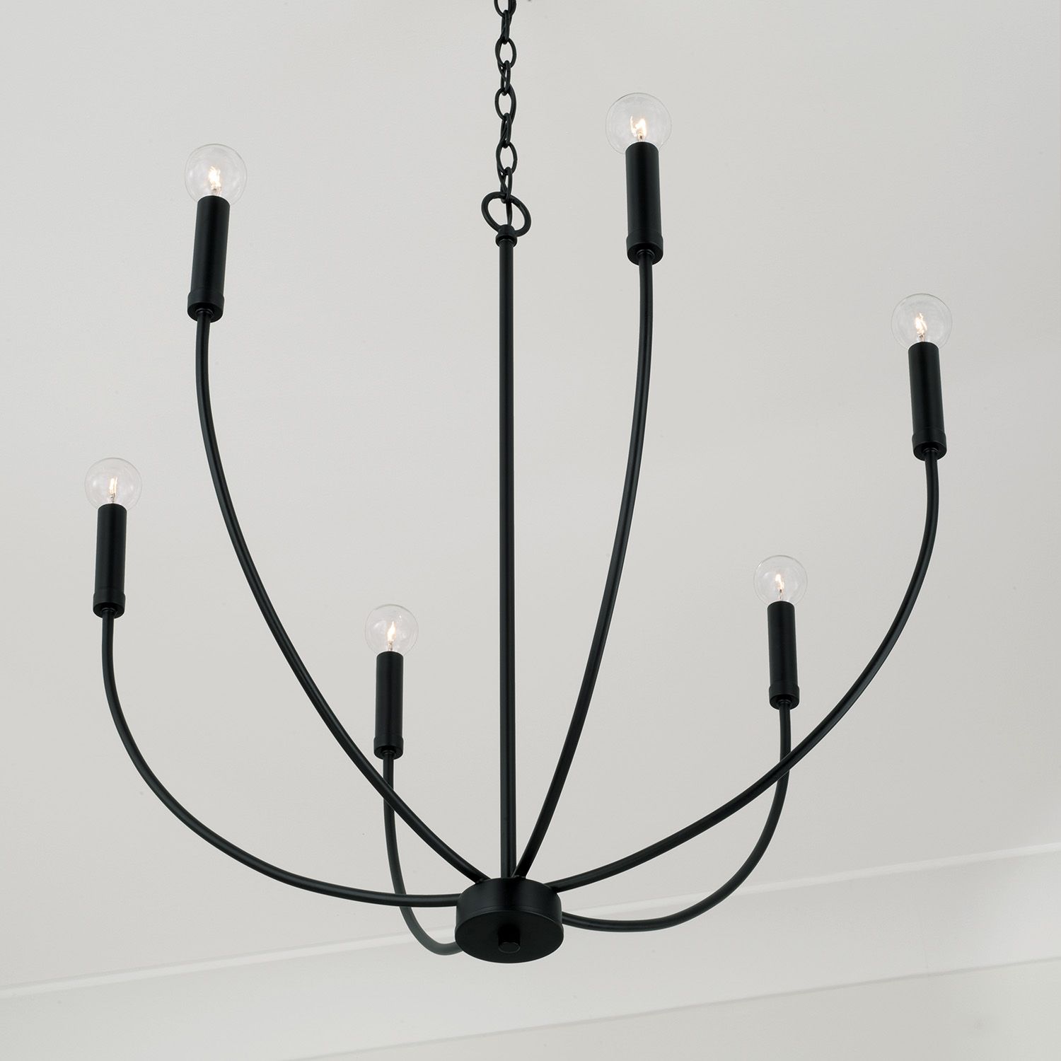 Image 3 HomePlace Lighting Ansley 6 Light Chandelier 30.25" Matte Black more views