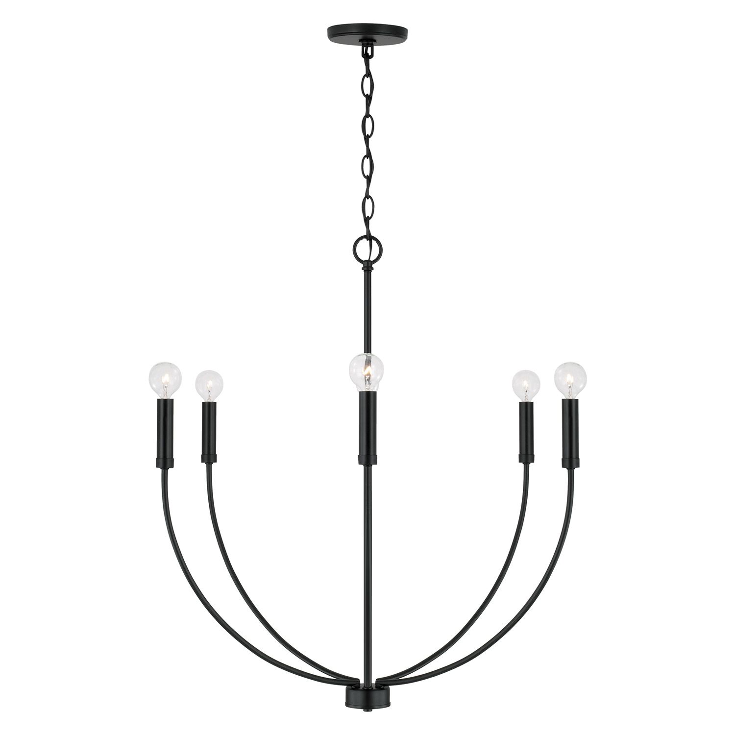 Image 4 HomePlace Lighting Ansley 6 Light Chandelier 30.25" Matte Black more views