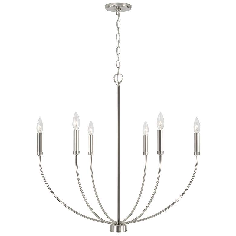 Image 2 HomePlace Lighting Ansley 6 Light Chandelier Brushed Nickel