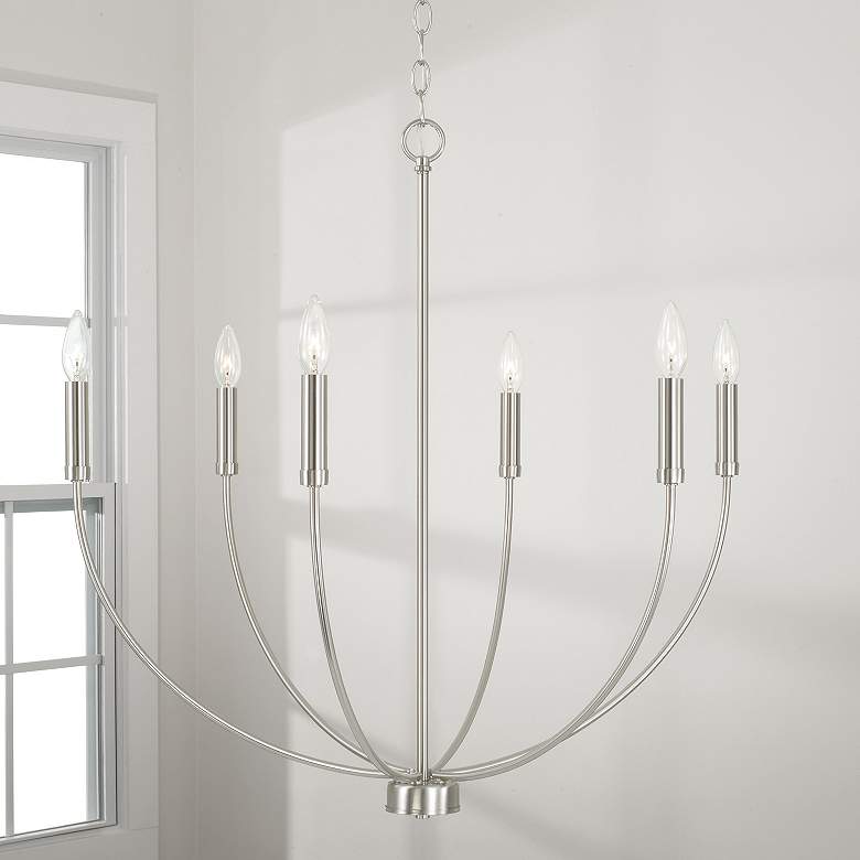 Image 1 HomePlace Lighting Ansley 6 Light Chandelier Brushed Nickel