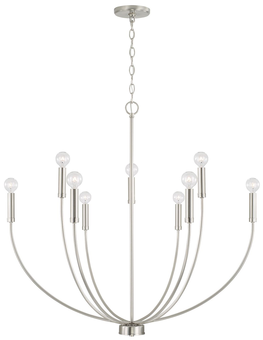 HomePlace Lighting Ansley 9 Light Chandelier 35.25" Brushed Nickel