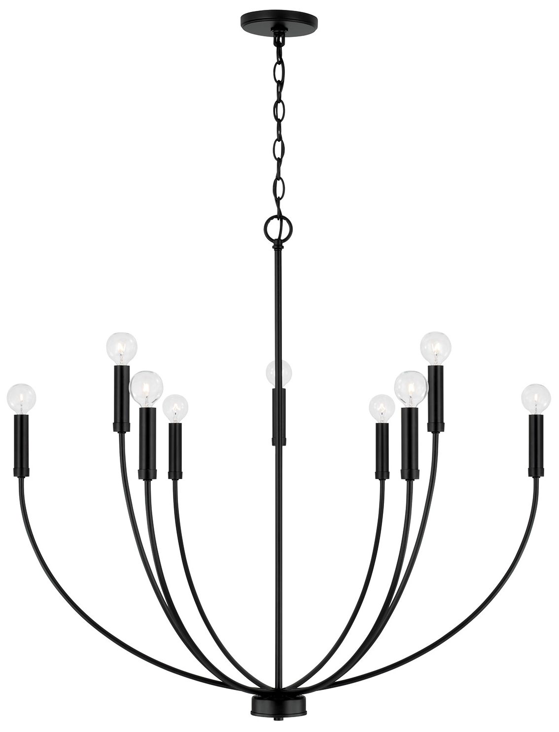HomePlace Lighting Ansley 9 Light Chandelier 35.25" Matte Black