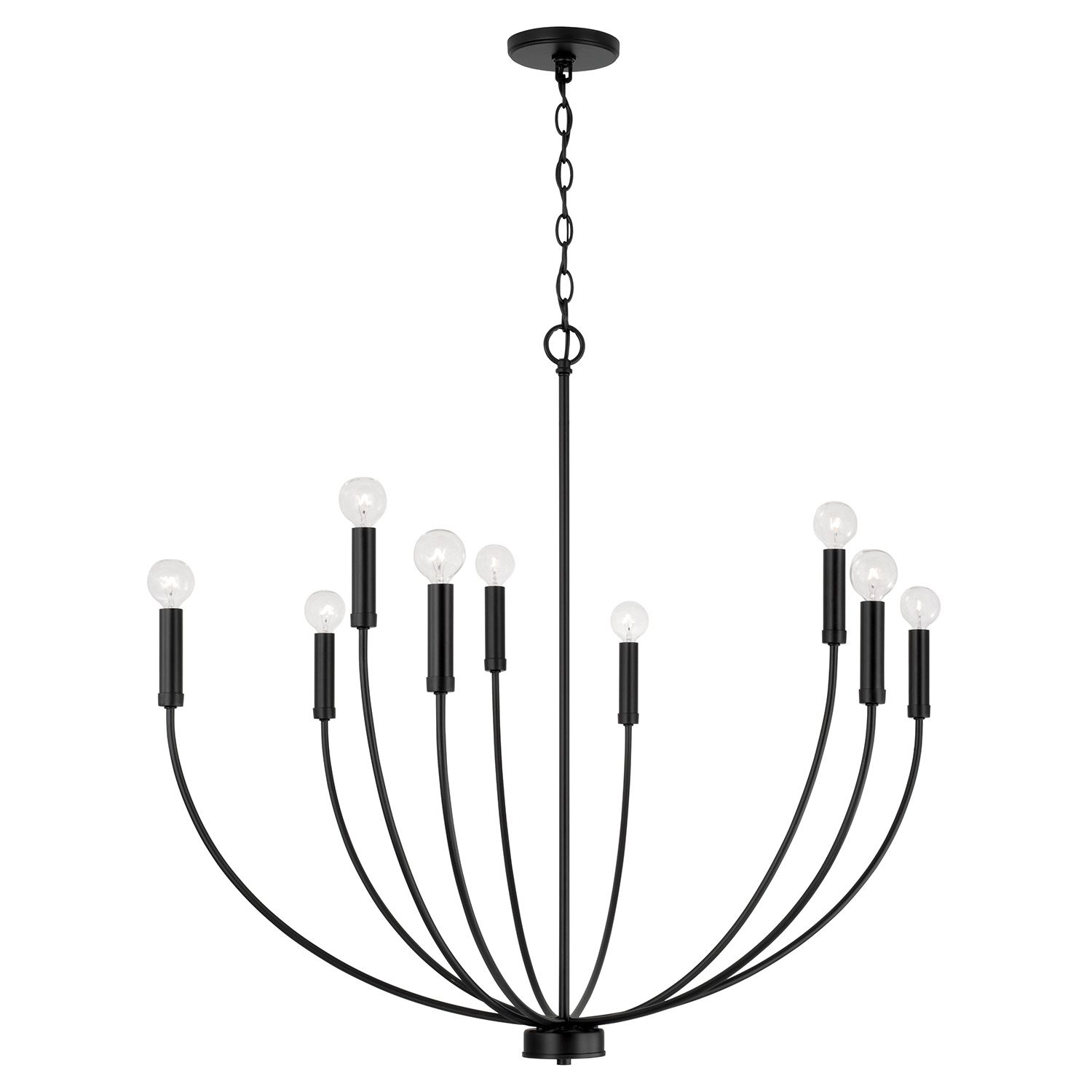 Image 6 HomePlace Lighting Ansley 9 Light Chandelier 35.25" Matte Black more views