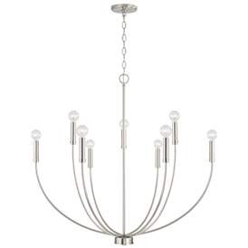 Image1 of HomePlace Lighting Ansley 9 Light Chandelier Brushed Nickel