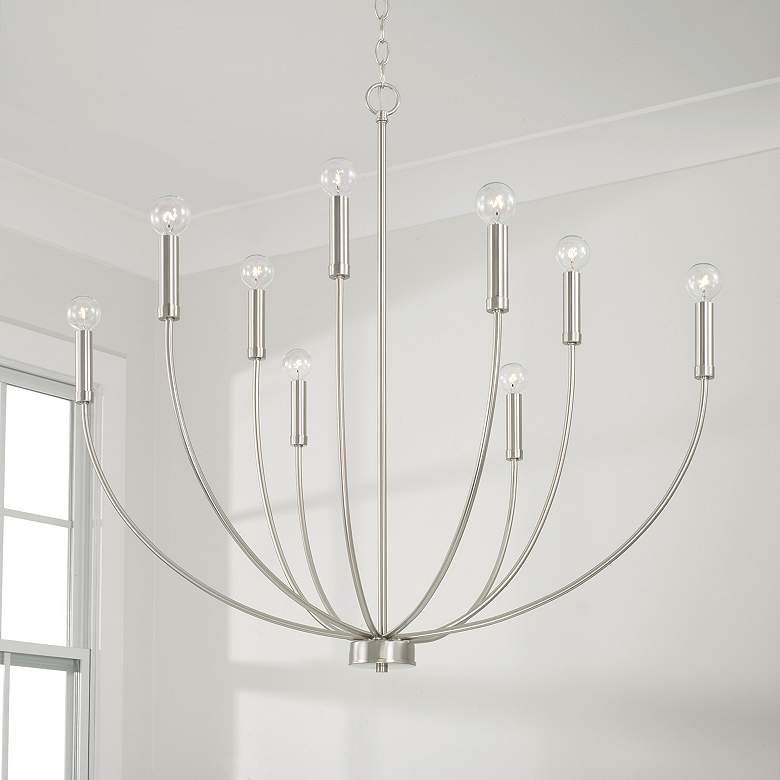 Image 1 HomePlace Lighting Ansley 9 Light Chandelier Brushed Nickel