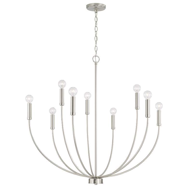 Image 4 HomePlace Lighting Ansley 9 Light Chandelier Brushed Nickel more views