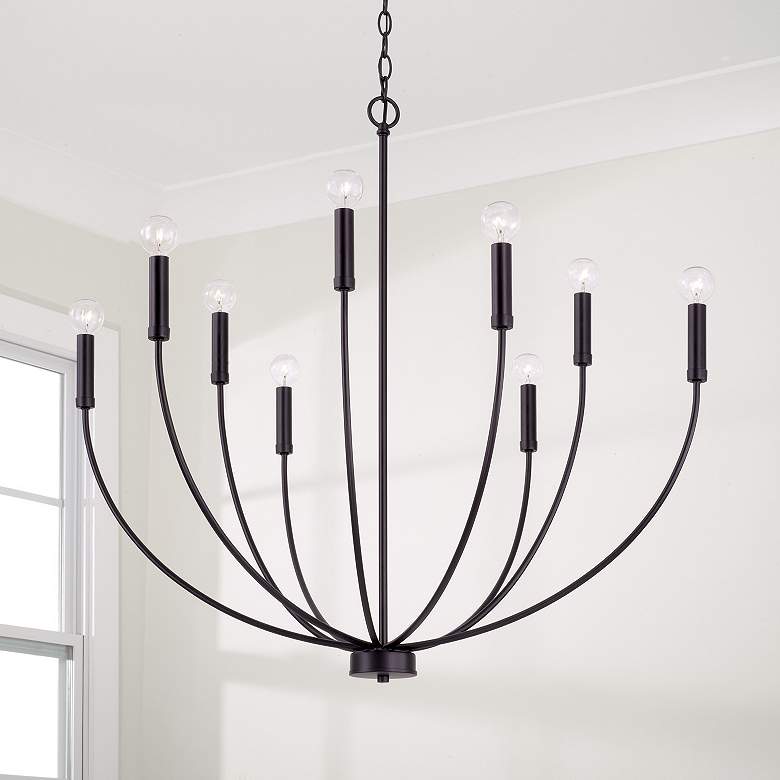 Image 1 HomePlace Lighting Ansley 9 Light Chandelier Matte Black