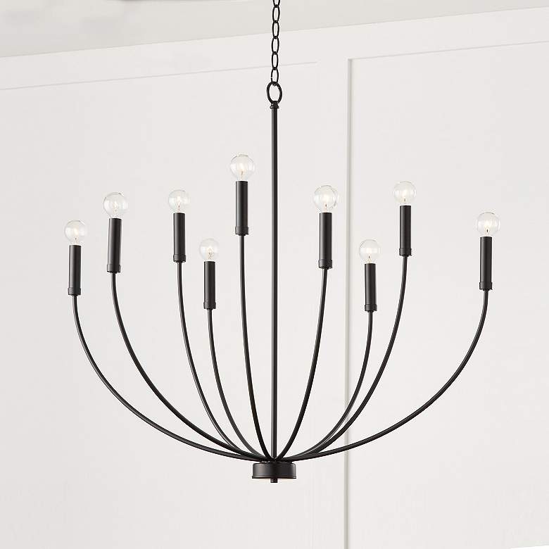 Image 6 HomePlace Lighting Ansley 9 Light Chandelier Matte Black more views