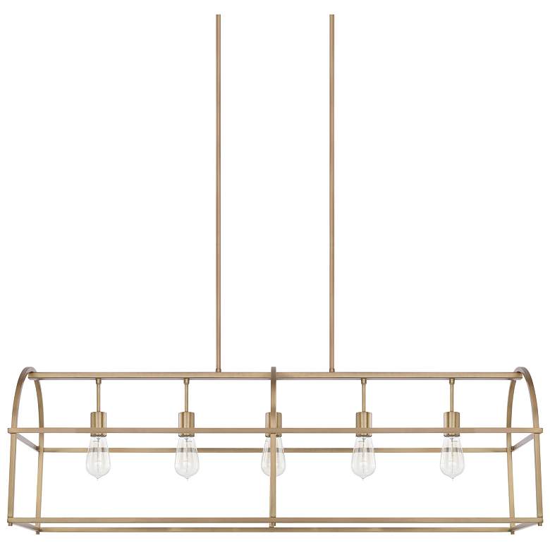 Image 1 HomePlace Lighting Aubrey 5 Light Island Aged Brass