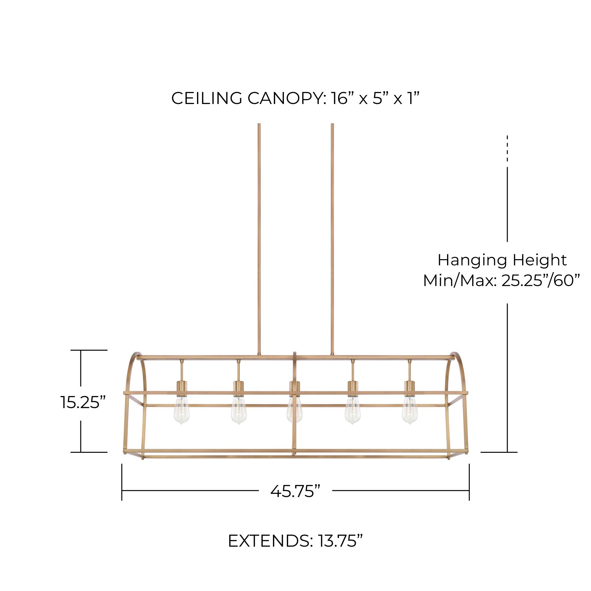 Image 2 HomePlace Lighting Aubrey 5 Light Island Aged Brass more views