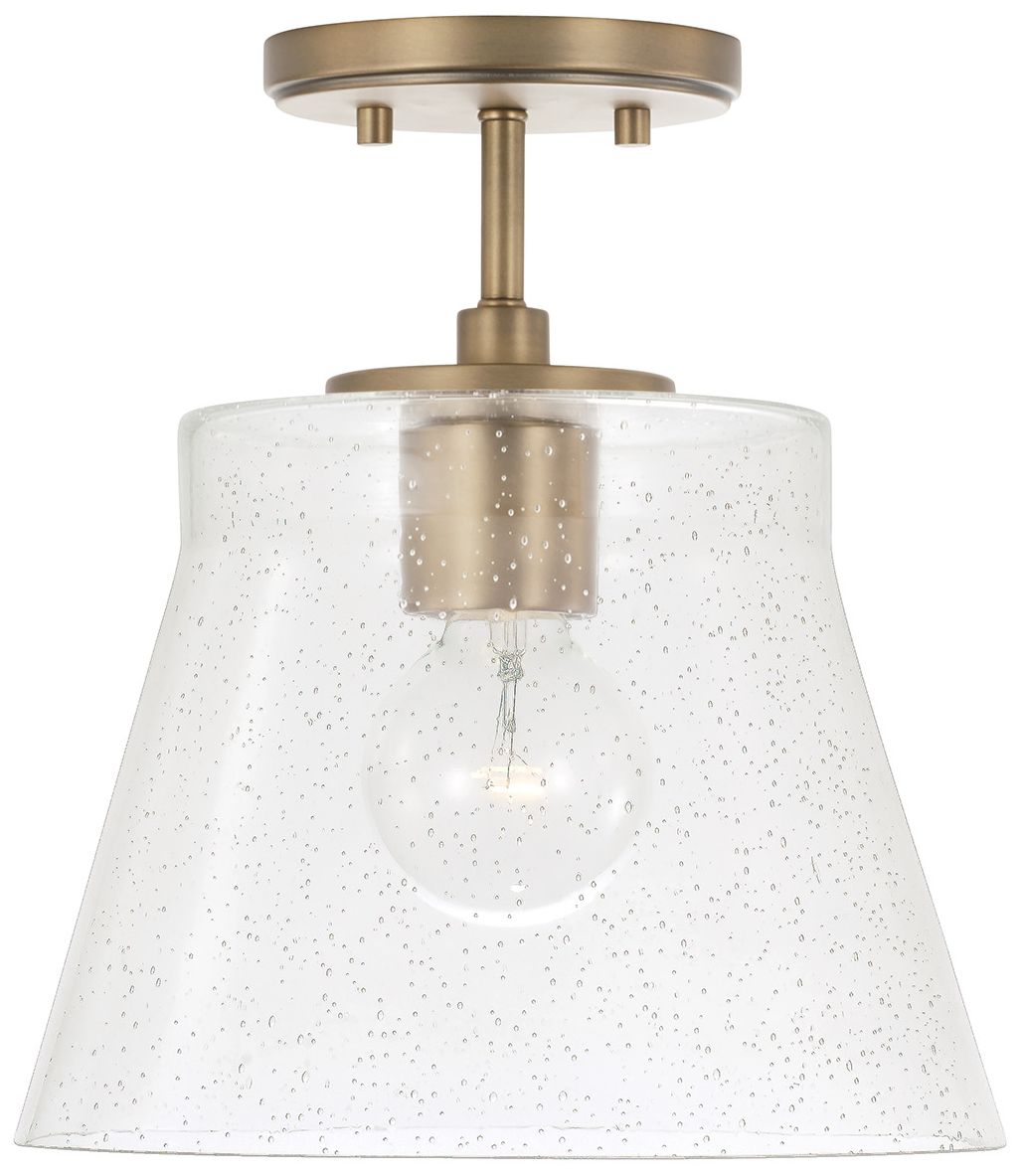 Image 2 HomePlace Lighting Baker 1 Light Pendant 10.5" Aged Brass