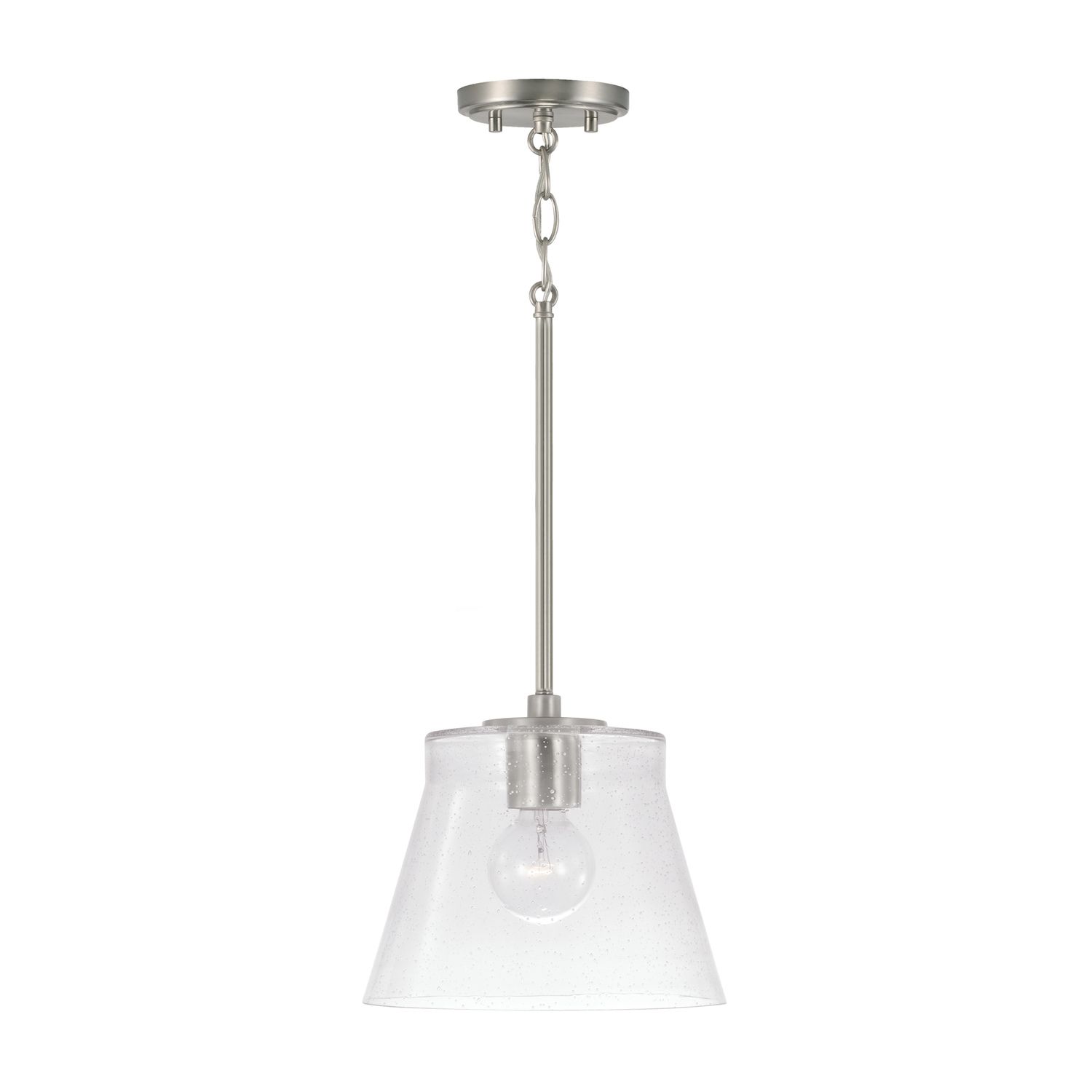 Image 4 HomePlace Lighting Baker 1 Light Pendant 10.5" Brushed Nickel more views