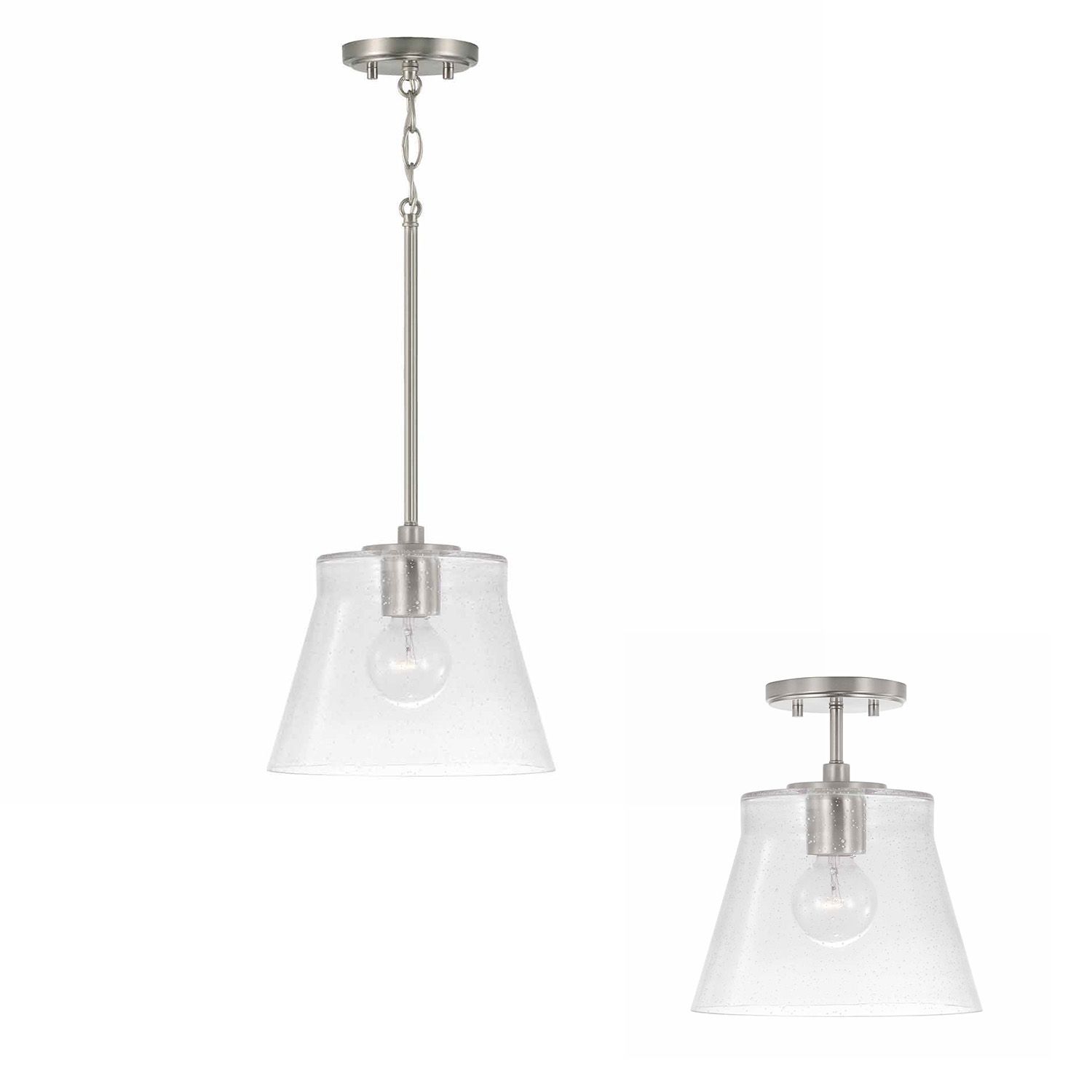 Image 5 HomePlace Lighting Baker 1 Light Pendant 10.5" Brushed Nickel more views