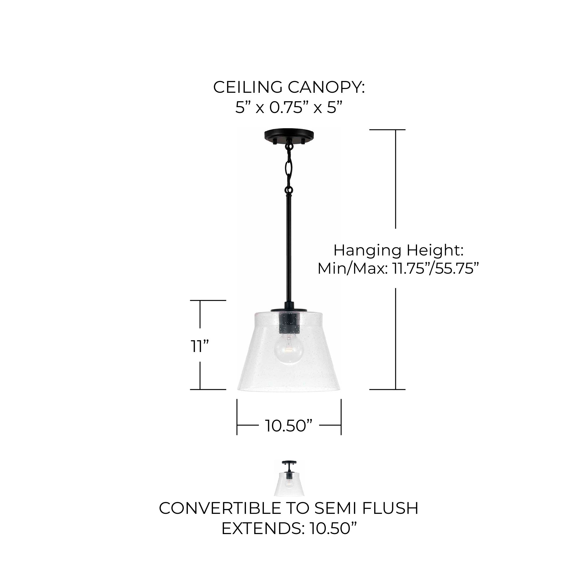 Image 5 HomePlace Lighting Baker 1 Light Pendant 10.5" Matte Black more views