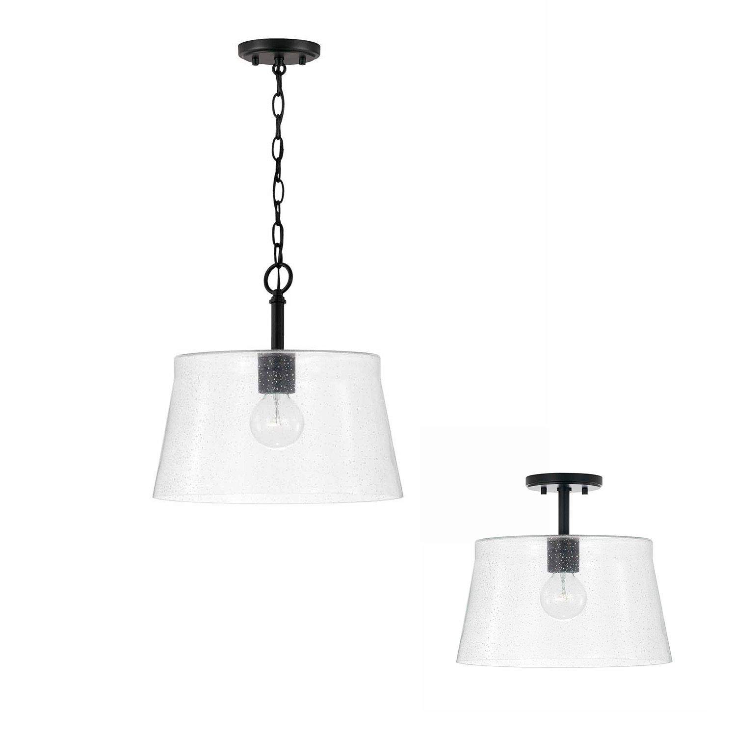 Image 4 HomePlace Lighting Baker 1 Light Pendant 14.25" Matte Black more views
