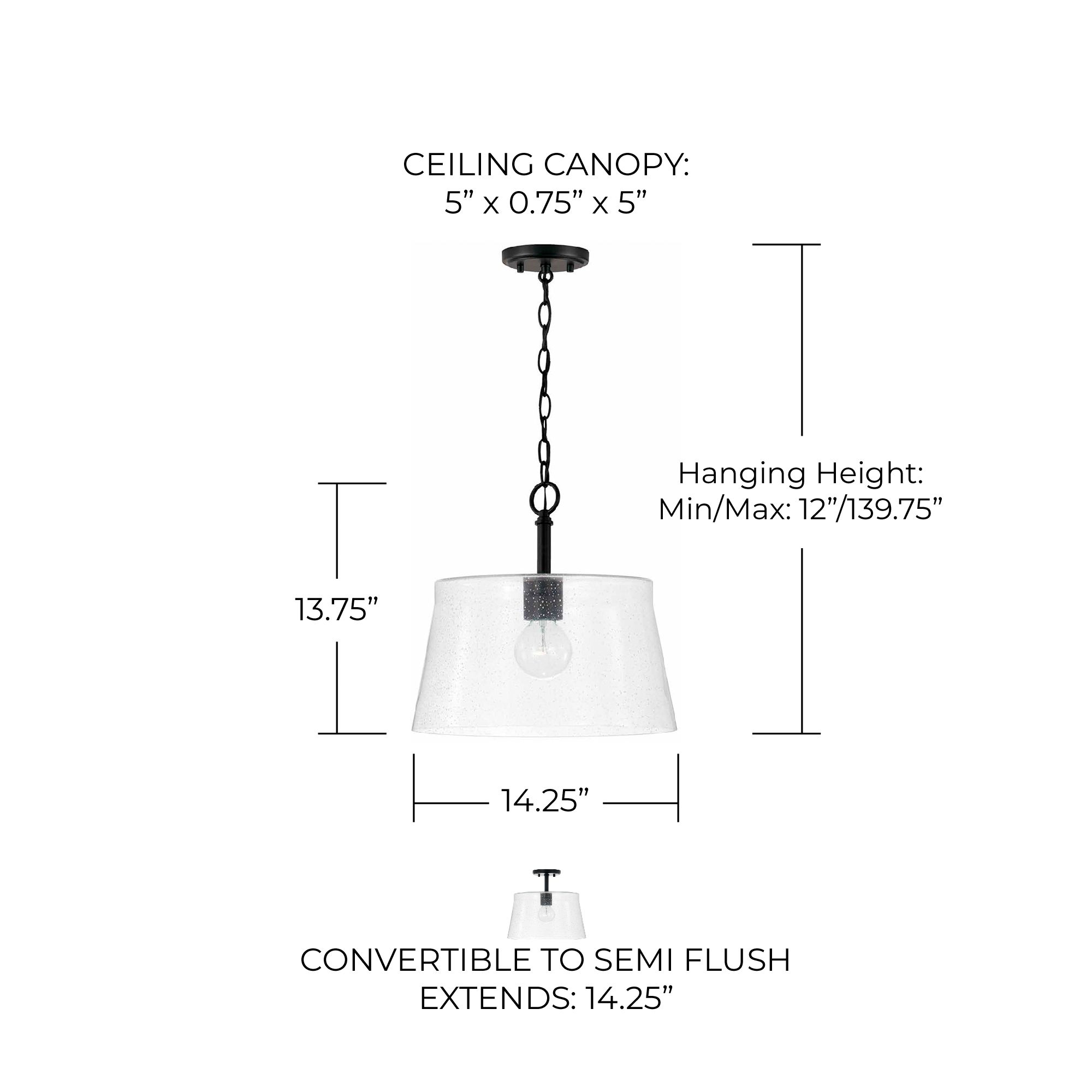 Image 5 HomePlace Lighting Baker 1 Light Pendant 14.25" Matte Black more views