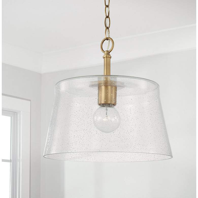 Image 2 HomePlace Lighting Baker 1 Light Pendant Aged Brass more views