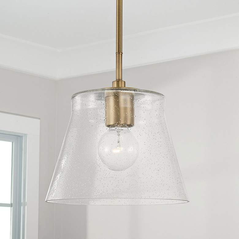 Image 1 HomePlace Lighting Baker 1 Light Pendant Aged Brass