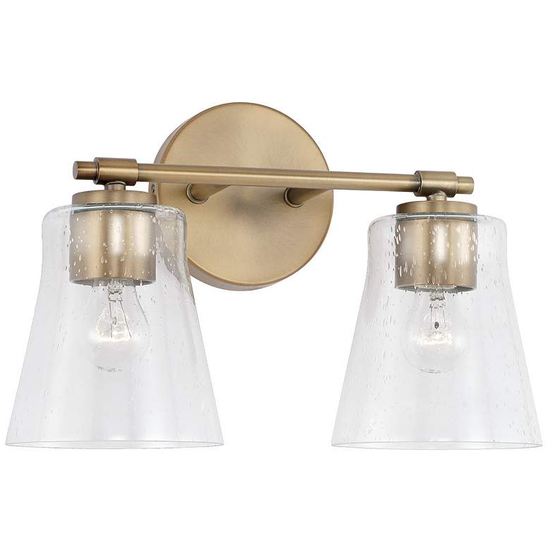 Image 2 HomePlace Lighting Baker 2 Light Vanity 14.25" Aged Brass