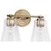 HomePlace Lighting Baker 2 Light Vanity 14.25" Aged Brass