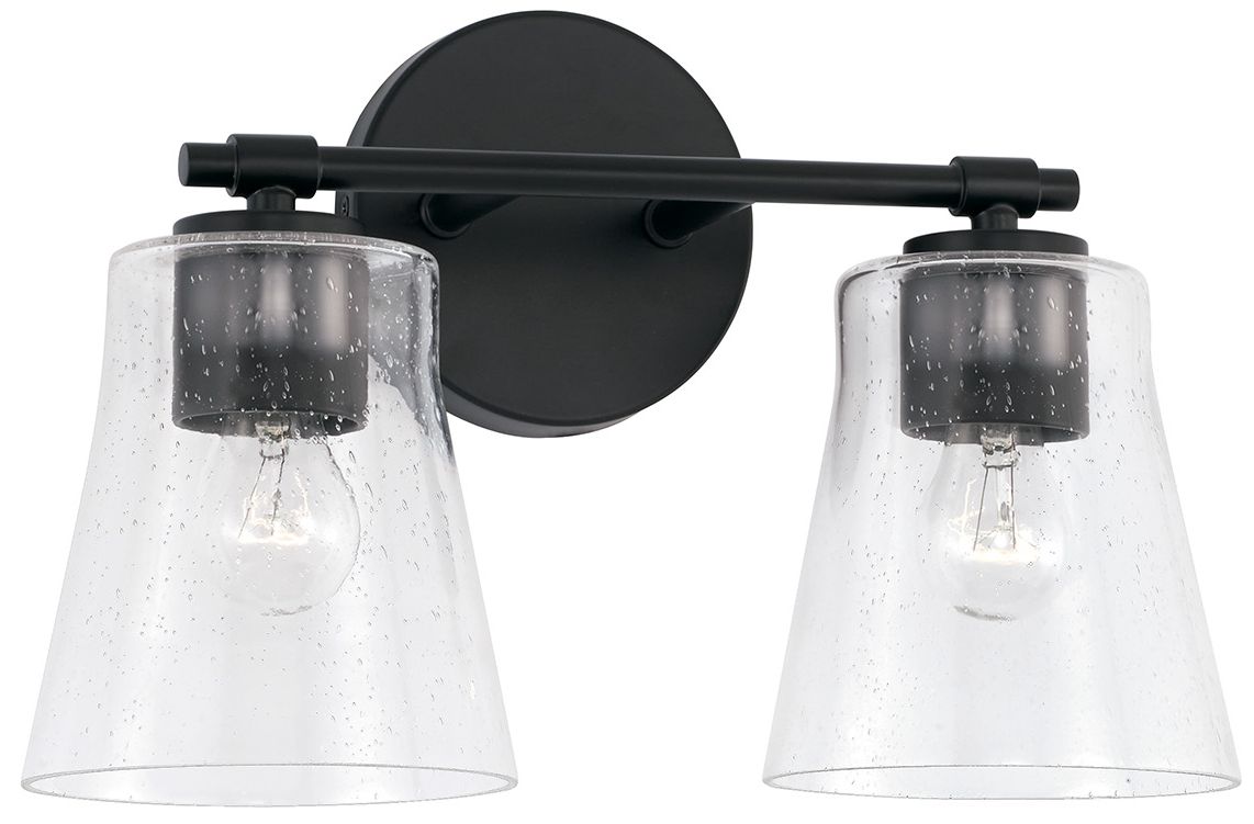 HomePlace Lighting Baker 2 Light Vanity 14.25" Matte Black