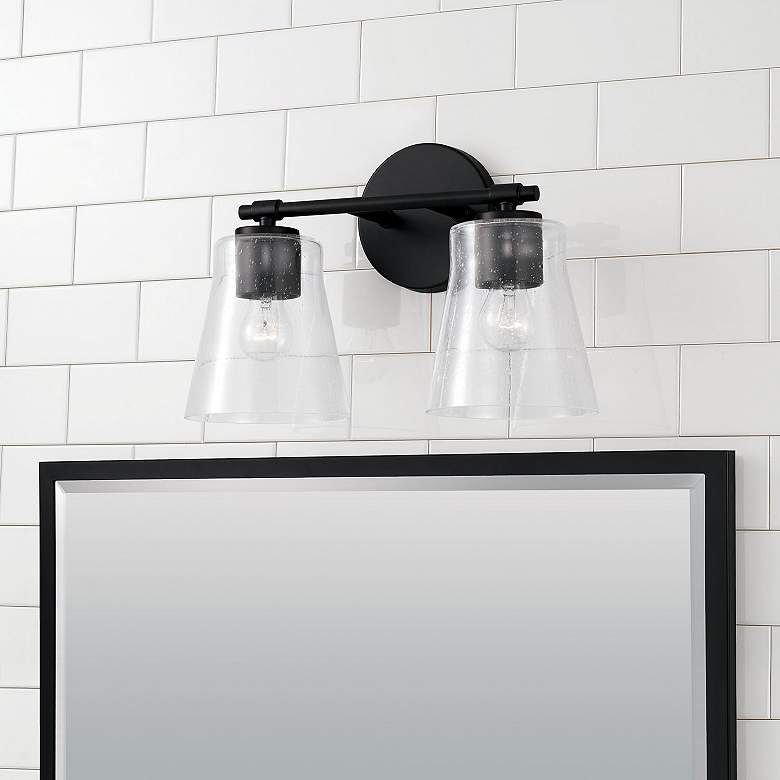 Image 1 HomePlace Lighting Baker 2 Light Vanity Matte Black