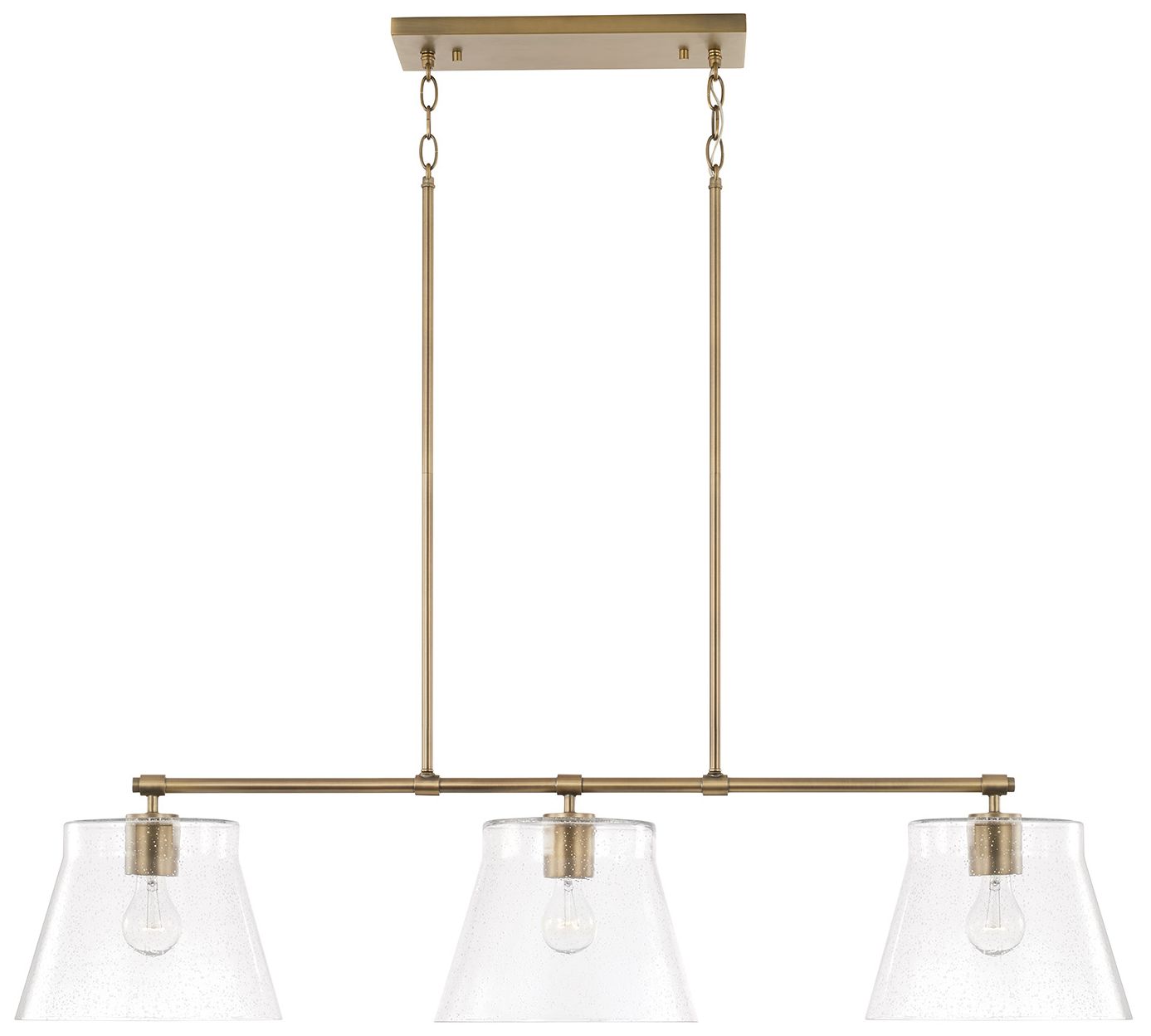 HomePlace Lighting Baker 3 Lig Linear Chandelier 44.5" Aged Brass