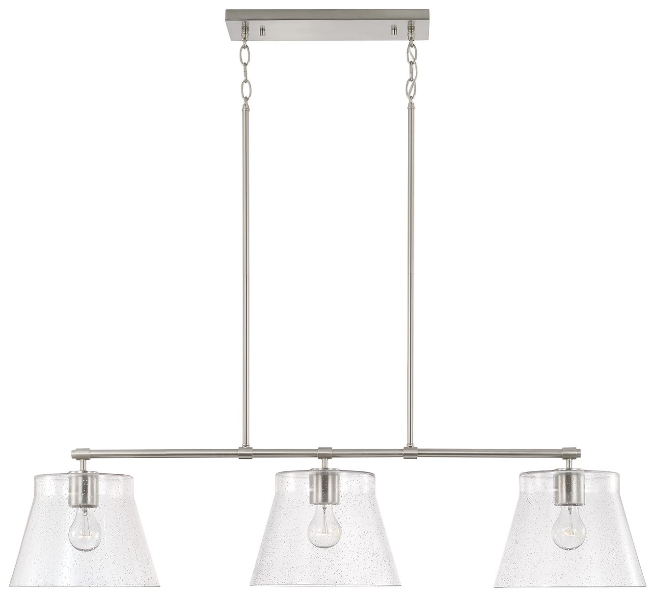 Image 2 HomePlace Lighting Baker 3 Lig Linear Chandelier 44.5" Brushed Nickel
