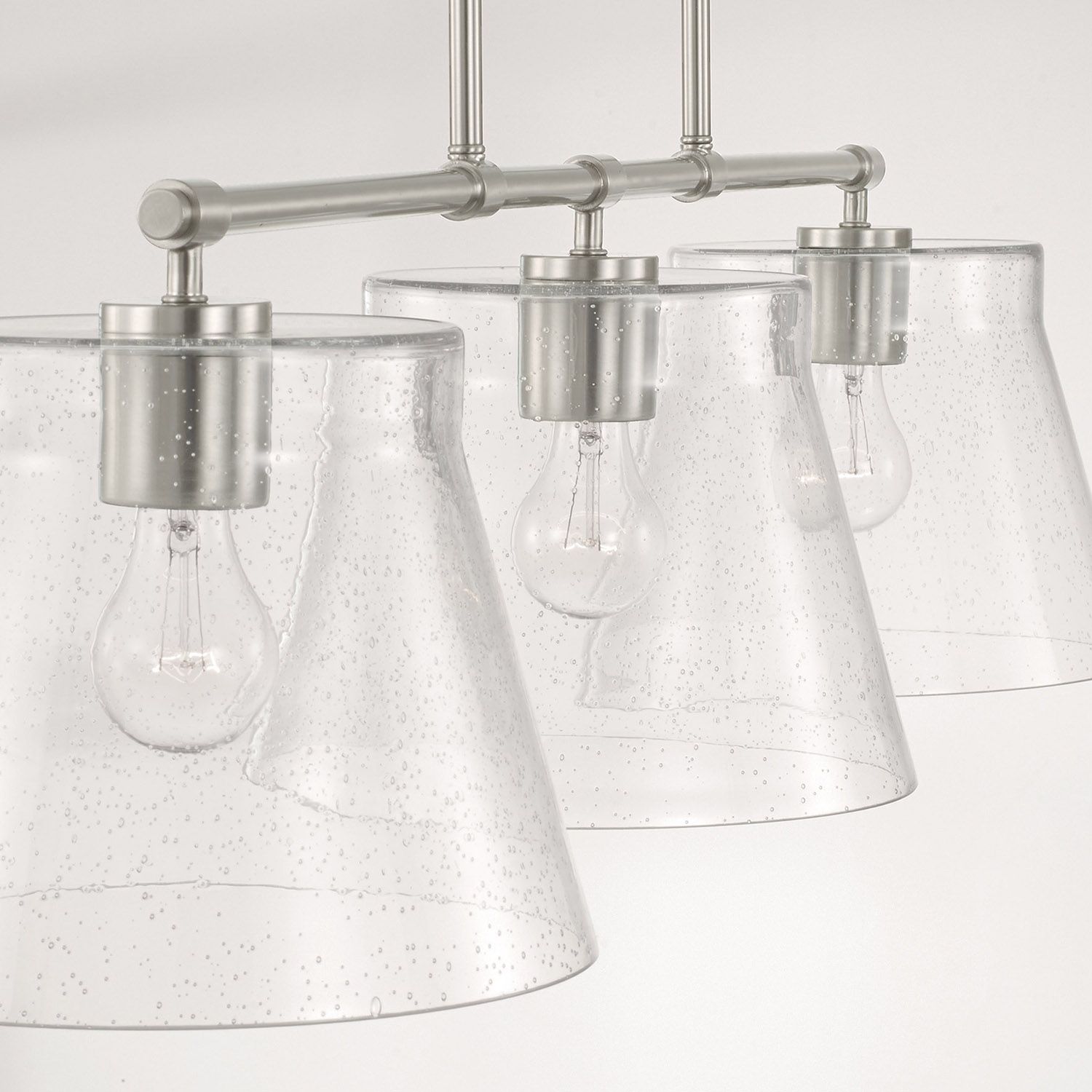 Image 3 HomePlace Lighting Baker 3 Lig Linear Chandelier 44.5" Brushed Nickel more views