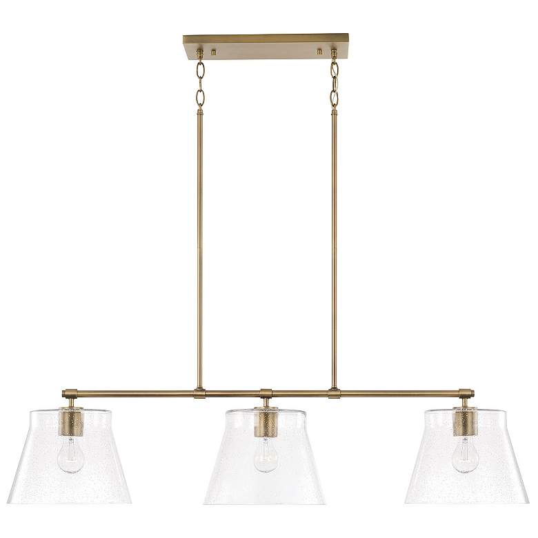 Image 1 HomePlace Lighting Baker 3 Light Island Aged Brass