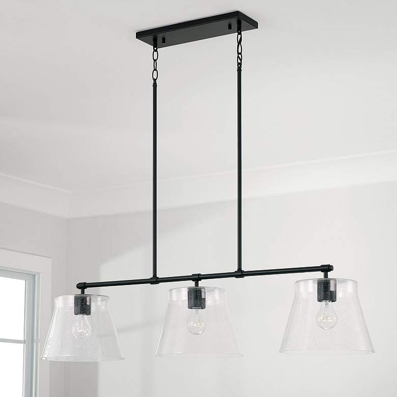 Image 2 HomePlace Lighting Baker 3 Light Island Matte Black more views