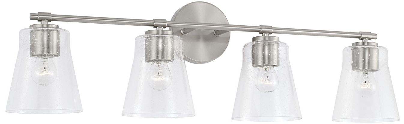 HomePlace Lighting Baker 4 Light Vanity 31.75" Brushed Nickel