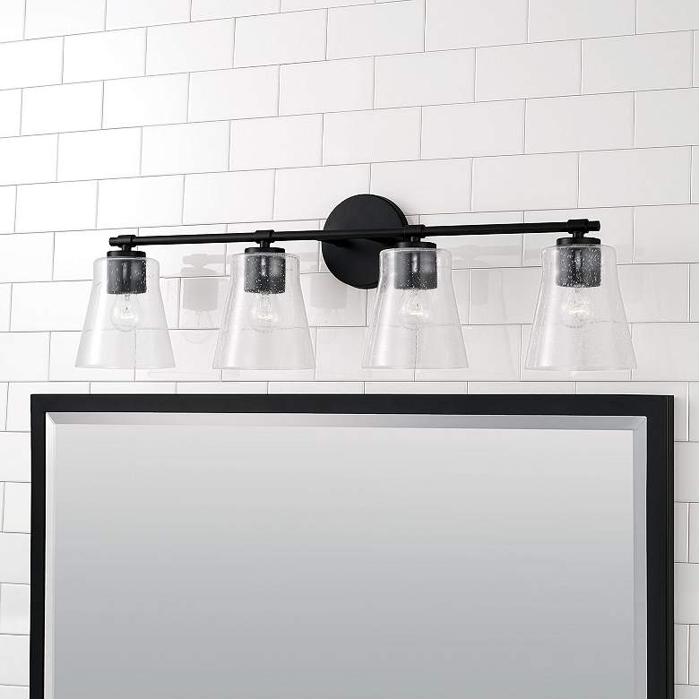 Image 1 HomePlace Lighting Baker 4 Light Vanity Matte Black