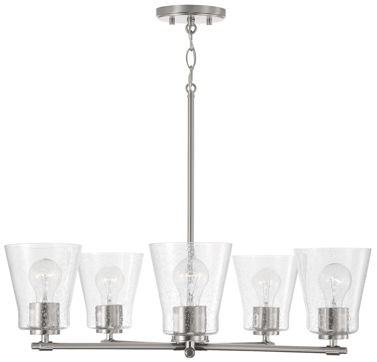 HomePlace Lighting Baker 5 Light Chandelier 27" Brushed Nickel